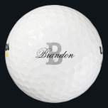 Denominación personalizada Monograma pelotas de go<br><div class="desc">Nombre personalizado de bolas de golf monograma para hombres y mujeres. Bolas de golf monogramadas con tipografía de escritura elegante. Juego personalizado de pelotas de golf con tu texto elegante. plantilla de personalizable con nombre personalizado y letras iniciales monovalizadas con clase. Idea de regalo de cumpleaños para golfistas y aficionados...</div>