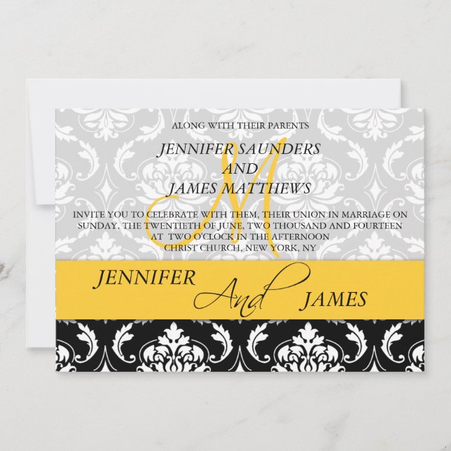 Denominaciones de monograma de Damasco Invitación  (Anverso)