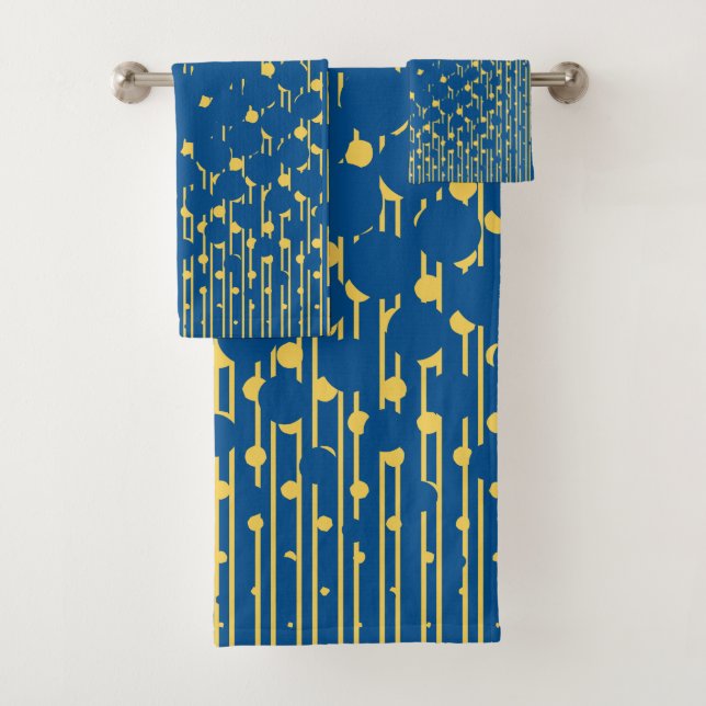 Densidad en azul y amarillo - Juego de toallas (In situ)