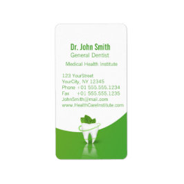 Dental Medical Mint Leaf Tooth - Etiqueta de direc