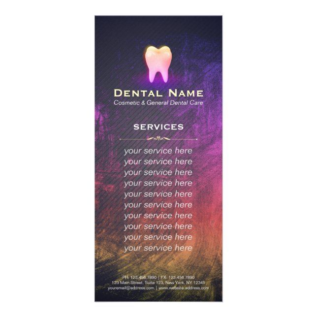 Dentist Dental Clinic Rosa Gold Tooth Service Menú (Frente)