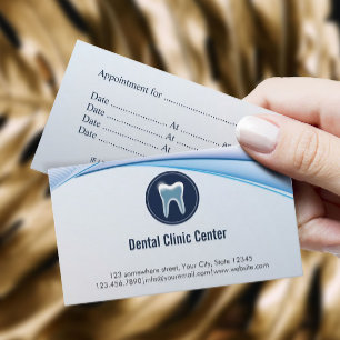 Dentista azul moderno de la cita dental