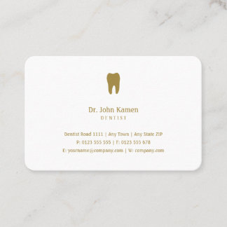 Dentista clásico | Tarjeta de cita dorada dental