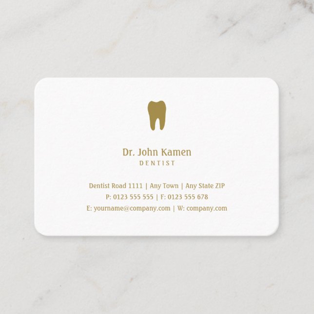 Dentista clásico | Tarjeta de cita dorada dental (Anverso)