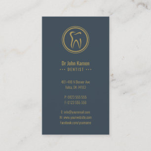 Dentista dorado   Tarjeta de cita dental