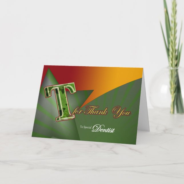 Dentista gracias tarjeta Big T Gracias (Anverso)