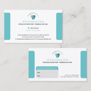 Dentista   Tarjeta de cita dental