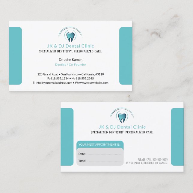 Dentista | Tarjeta de cita dental (Anverso / Reverso)