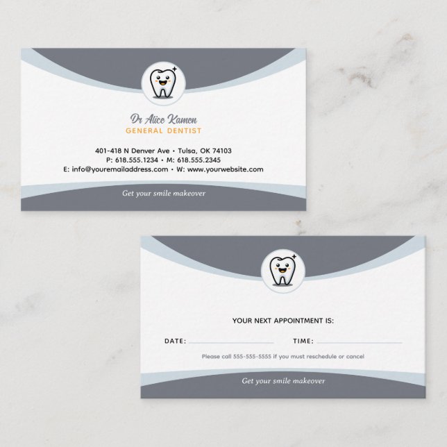 Dentista | Tarjeta de cita dental (Anverso / Reverso)