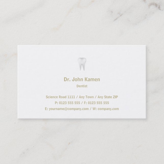 Dentista | Tarjeta de visita Gold clásica (Anverso)
