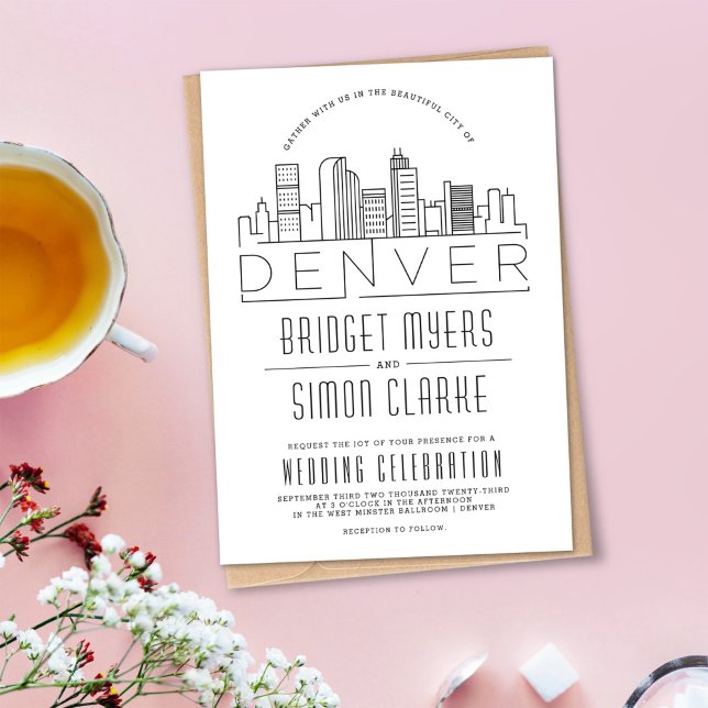 Denver Boda | Invitación estilizada a la línea aér (Subido por el creador)