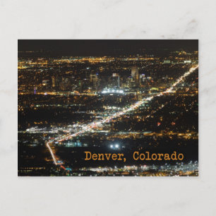 Denver Colorado en la tarjeta postal nocturna
