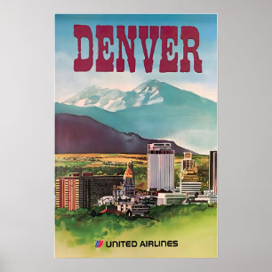 Denver Imprimir Colorado Arte United Airlines Viaj