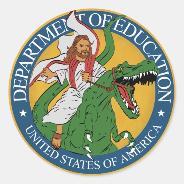 Departamento de Educación - Jesús en un Pegatina d (Anverso)