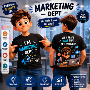 Departamento de Marketing   Camiseta Divertida par