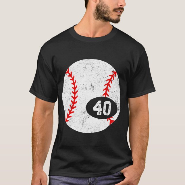 Deporte béisbol 40 número de camiseta Distressed d (Anverso)
