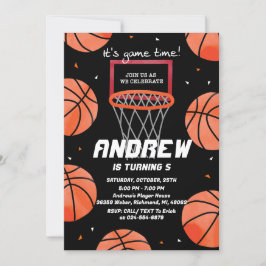 Deporte de invitación de cumpleaños al baloncesto 