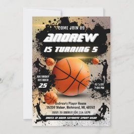 Deporte de invitación de cumpleaños al baloncesto 