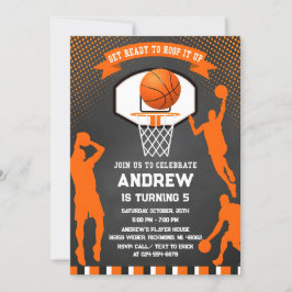 Deporte de invitación de cumpleaños al baloncesto 