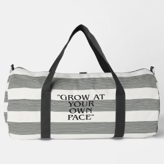 Deporte Grande Bolso de Duffle a Rayas Crece a Tu Propio Ritmo