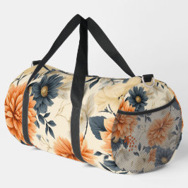 Deporte Grande Bolso de gimnasio floral con naranja