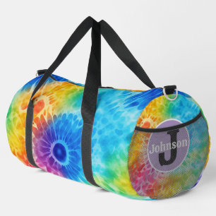 Deporte Grande Bolso de viaje con Tie Dye de arcoíris floreciendo