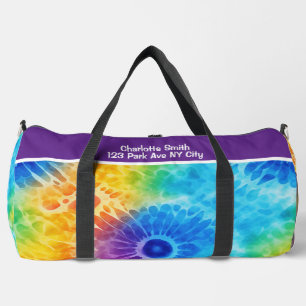 Deporte Grande Bolso de viaje con Tie Dye de arcoíris floreciendo