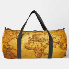 Deporte Grande Bolso de viaje de cuero vintage con mapa