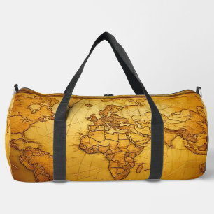 Deporte Grande Bolso de viaje de cuero vintage con mapa