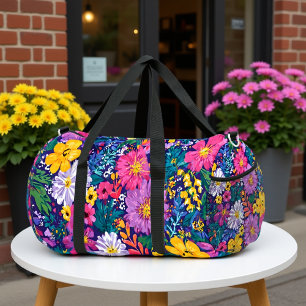 Deporte Grande Bolso de viaje floral vibrante