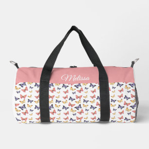 Deporte Pequeño Bolso de mano con monograma de mariposas rosa púrp