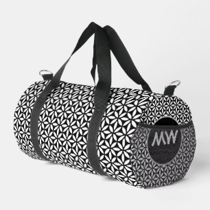 Deporte Pequeño Bolso de mano monograma blanco y negro Chic