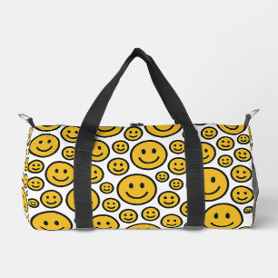 Deporte Pequeño Bolso de viaje con patrón de caras sonrientes feli