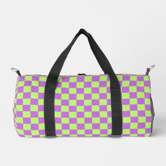 Deporte Pequeño Bolso de viaje de estampado de cuadros morado y li