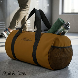 Deporte Pequeño Bolso de viaje marrón personalizado con nombre