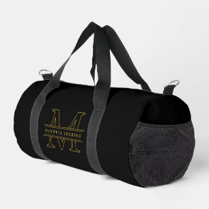 Deporte Pequeño Bolso de viaje negro personalizado con monograma y