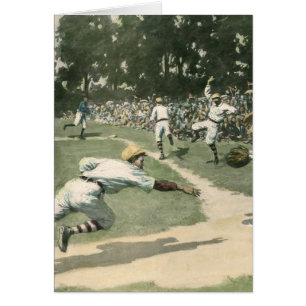 Deportes Antiguos, Jugador de Béisbol Deslizándose