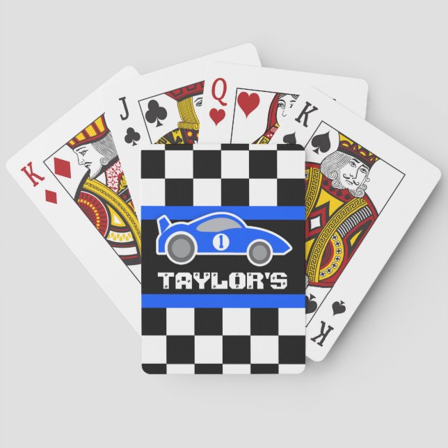 Deportes azules auto nombre de coche edad cartas d (Reverso)