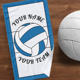 Deportes blancos y azules personalizados de voleib