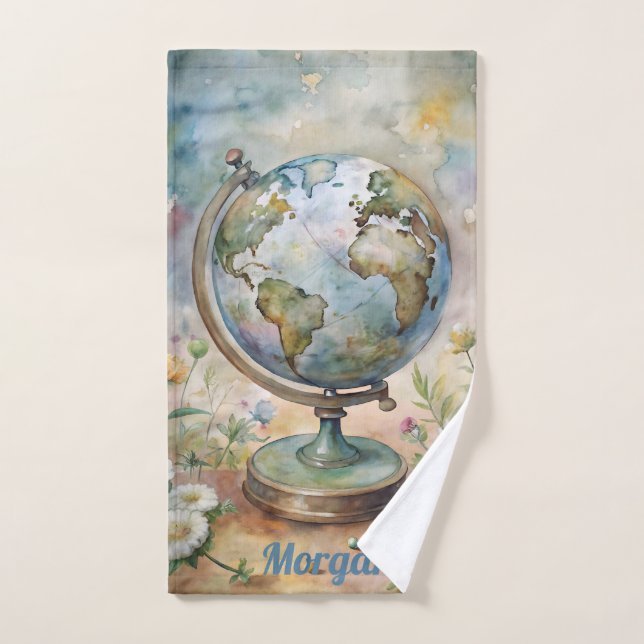 Deportes de arte de viajes del mundo personalizado (Toalla de mano)