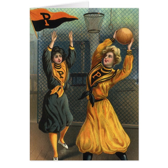 Deportes de época, equipo femenino de baloncesto e (Frente)