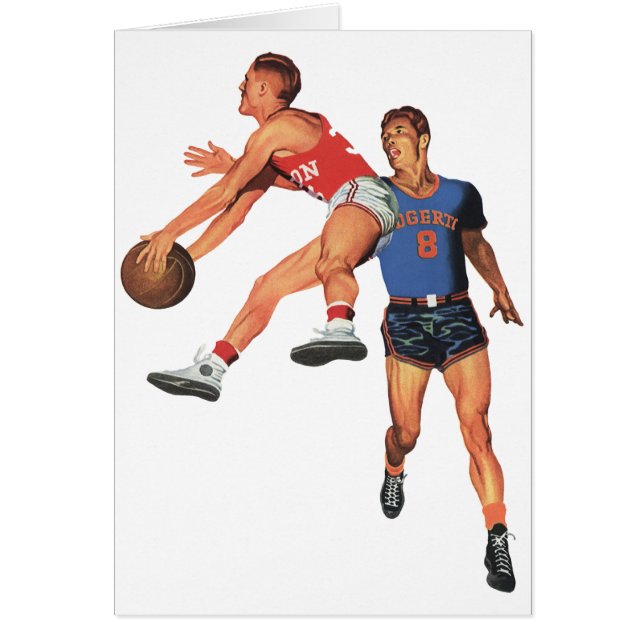 Deportes de época, jugadores de baloncesto en un j (Frente)
