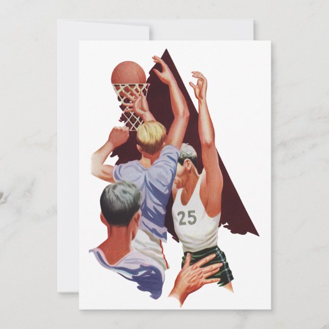 Deportes de época, jugadores de baloncesto en un j (Anverso)