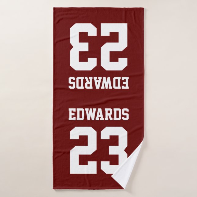 Deportes de personalizado numerados con nombre (Toalla de baño)