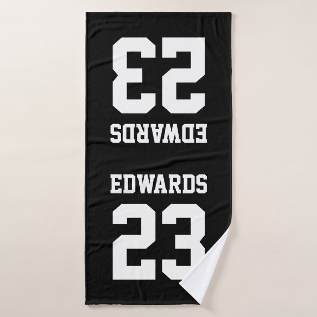 Deportes de personalizado numerados con nombre (Toalla de baño)