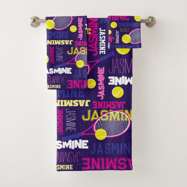 Deportes de tenis nombre personalizado amarillo az (In situ)