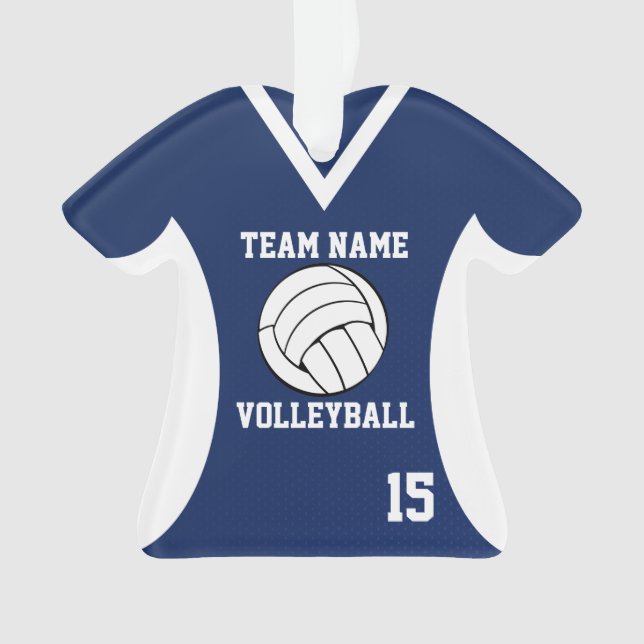 Deportes de voleibol Jersey Azul con ornamento de  (Anverso)