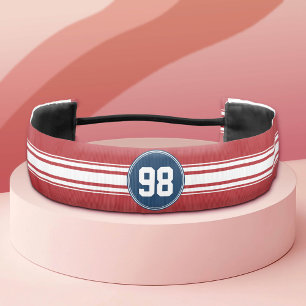 Deportes Jersey Naval Azul y Bandas Rojas Número d
