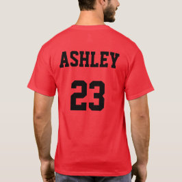 Deportes Jersey Número y Nombre Rojo Personalizado