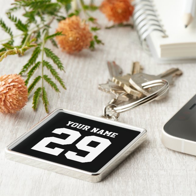 Deportes llavero de encargo del nombre y del (Lado)